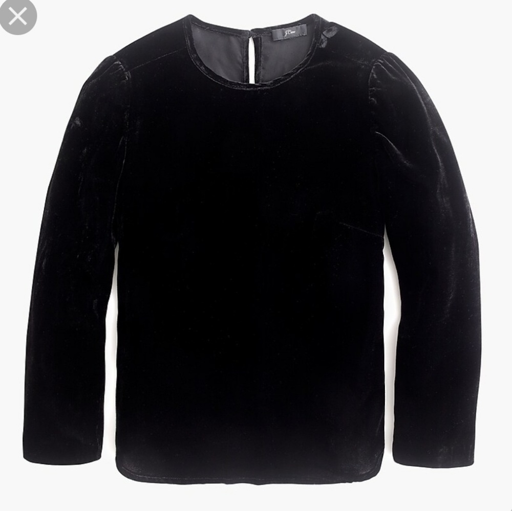 J. Crew Black Velvet Blouse